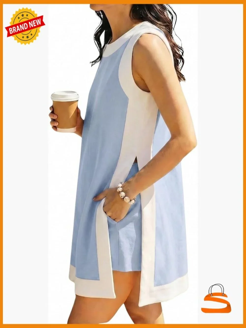 2 Piece Casual Lounge Set Matching Shorts Sleeveless Top